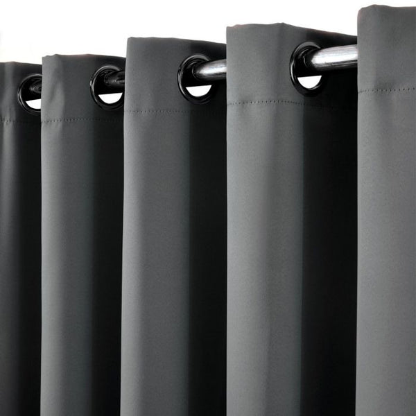 Eyelet Blackout Curtains - Charcoal