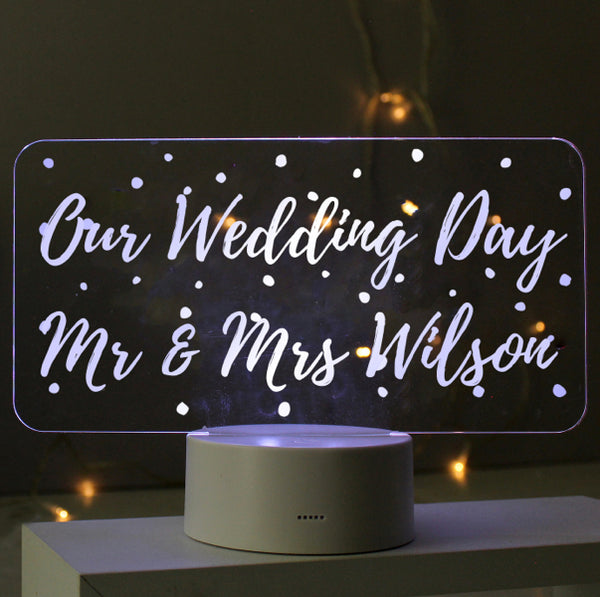 Personalised Polka-dot Message LED Colour Changing Night Light