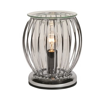 Electric Framework Aroma Lamp with Touch Sensitive Base - Chrome