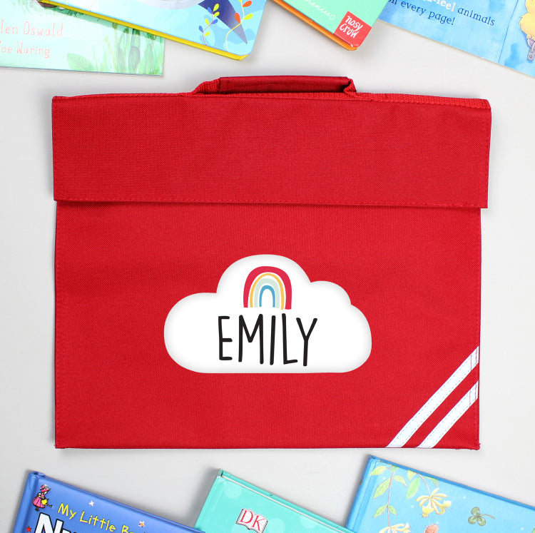 Personalised Rainbow Red Book Bag