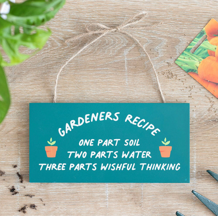 Gardener Recipe Hanging Sign