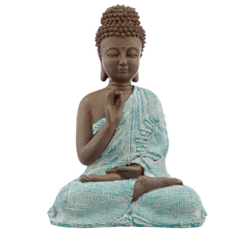 Decorative Turquoise & Brown Buddha Figurine - Meditation