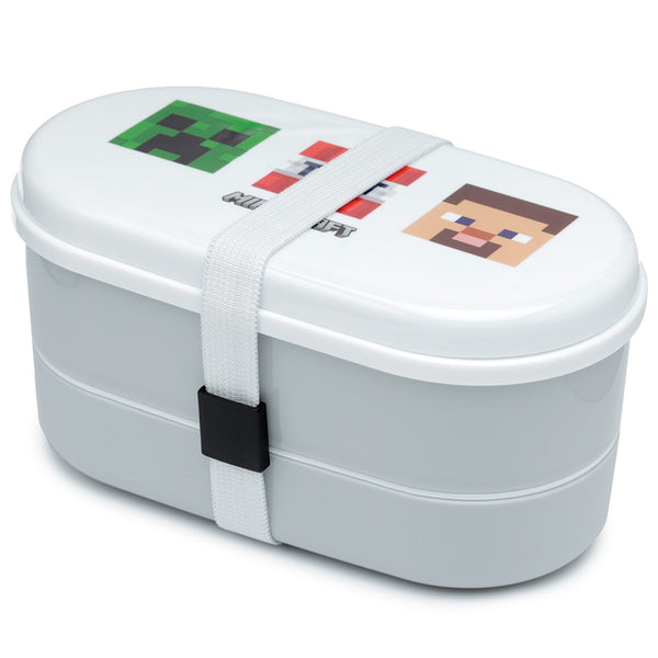 Minecraft Faces Lunch Box With Fork & Spoon