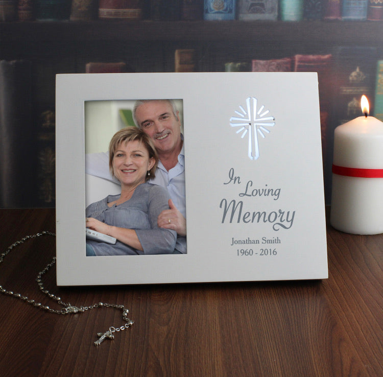 Personalised Cross Loving Memory 4x6 Light Up Frame