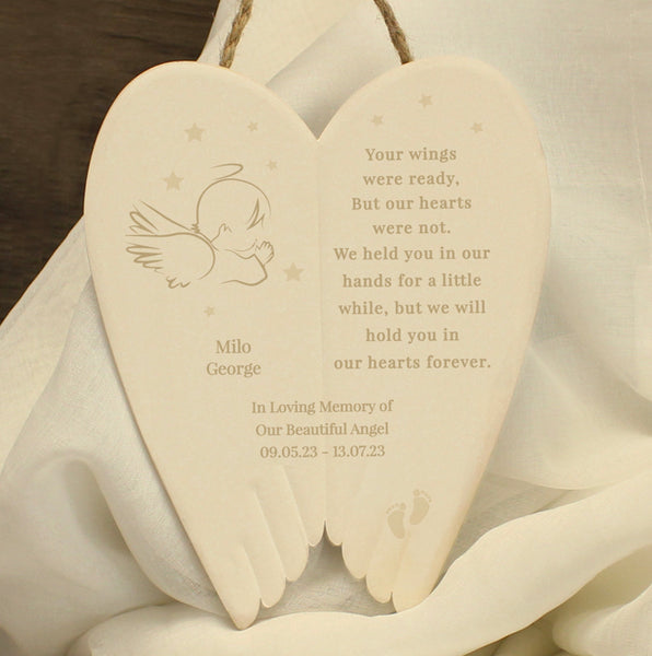 Personalised Little Angel Ceramic Wings