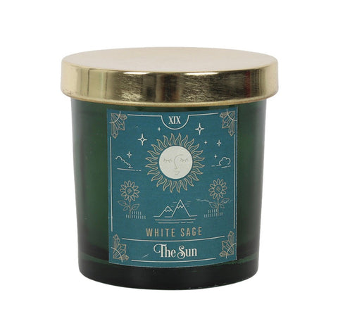 The Sun White Sage Tarot Candle