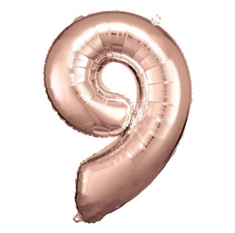 Rose Copper Number 9 Balloon