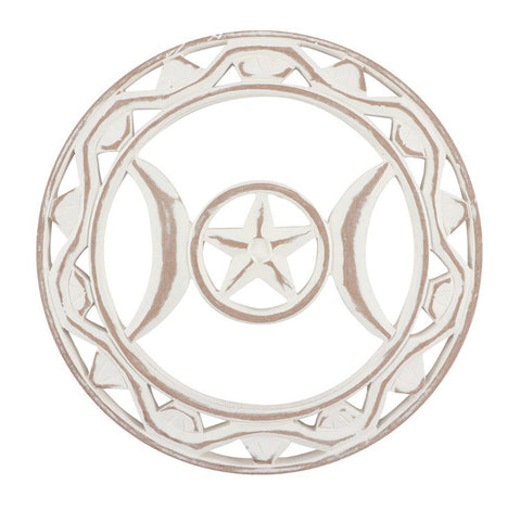 White Wooden Triquetra Wall Art