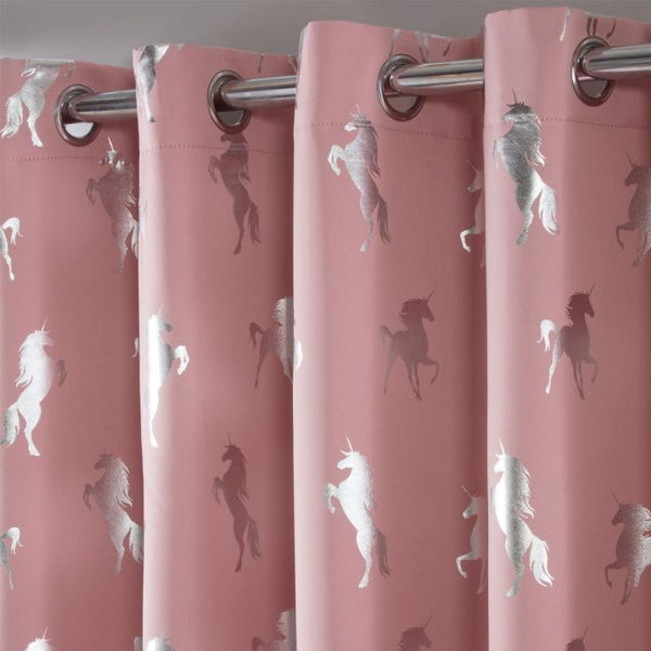 Unicorn Blackout Curtains - Pink