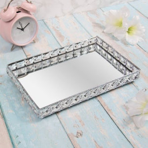 Silver Crystal Rectangular Tray