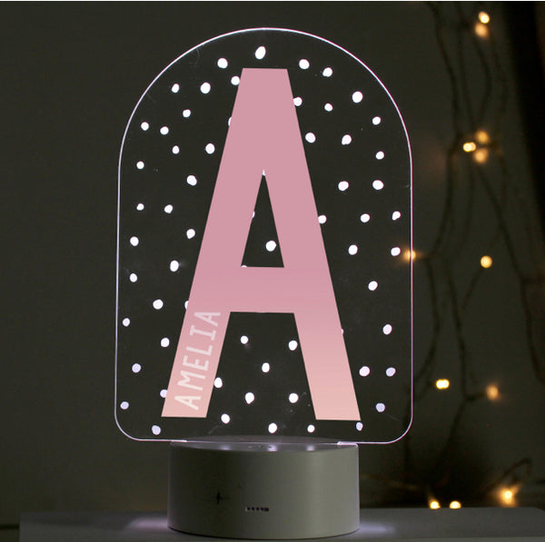 Personalised Initial LED Colour Changing Night Light