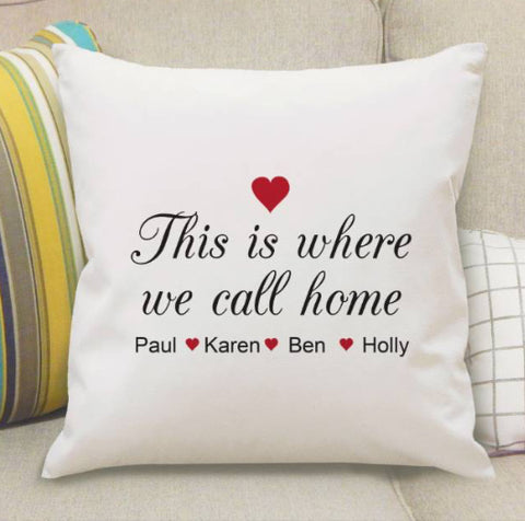 Personalised Where We Call Home Cushion