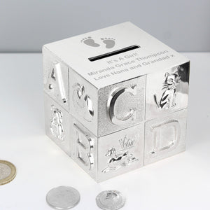 Personalised Footprints ABC Money Box