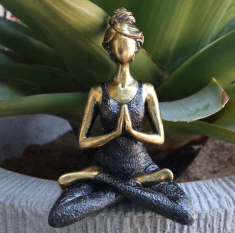 Yoga Lady Figure - Bronze & Black
