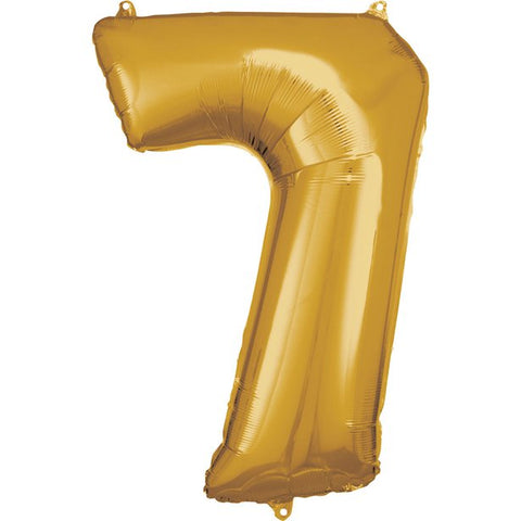 Gold Number 7 Balloon