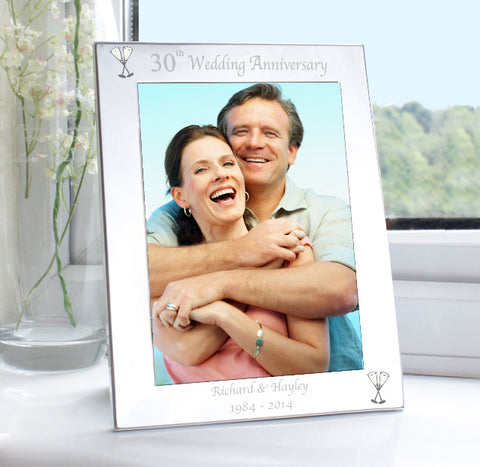 Personalised Silver 5x7 30th Wedding Anniversary Photo Frame