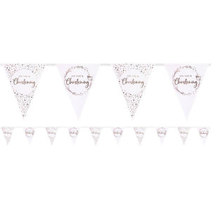 On Your Christening Pink Paper Bunting
