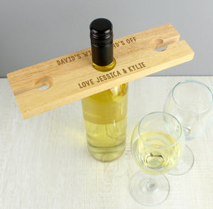 Personalised Free Text Wine Glass & Bottle Holder