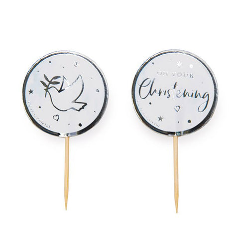 On Your Christening Blue Cupcake Toppers