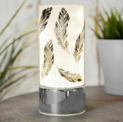 LED Glass Black Feather Design Ornament