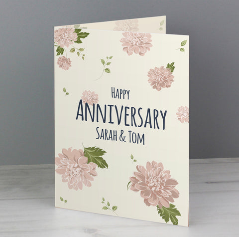 Personalised Rose Gold Floral Card
