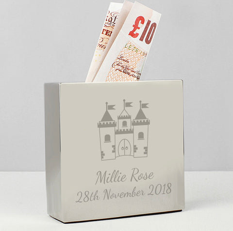 Personalised Castle Square Money Box