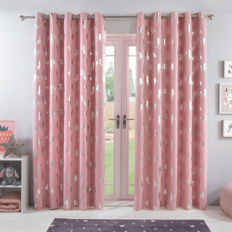 Unicorn Blackout Curtains - Pink
