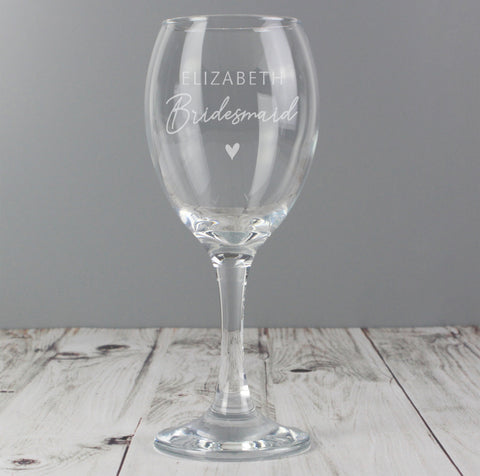 Personalised Bridesmaid Wine Glass