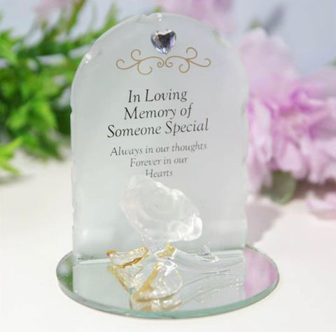 Thoughts Of You Glass Rose Ornament - Someone Special