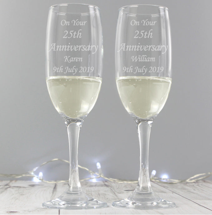 Personalised Celebration Pair of Flutes