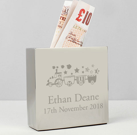 Personalised Train Square Money Box