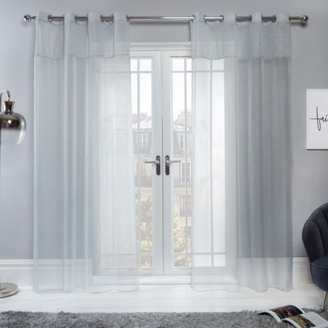 Voile Net Curtains - Silver Grey
