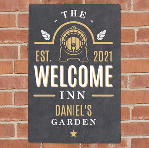 Personalised The Welcome Inn Metal Sign