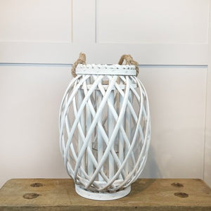 Wicker Lantern - White