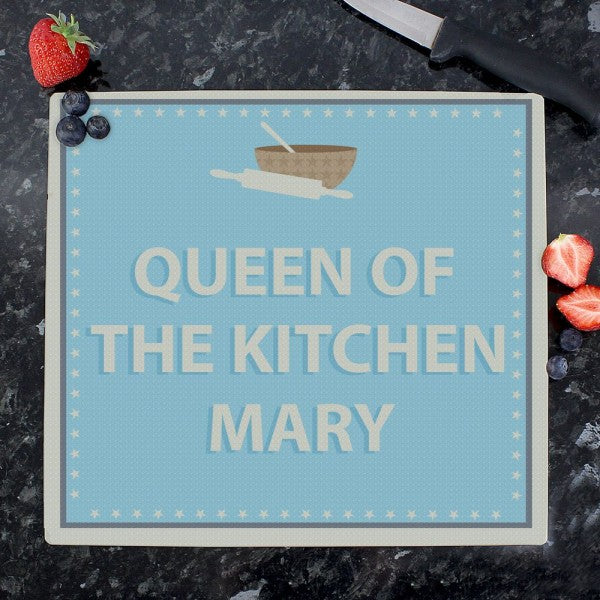 Personalised Baker Glass Chopping Board/Worktop Saver