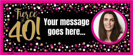 Personalised Pink/Gold 40th Birthday Banner