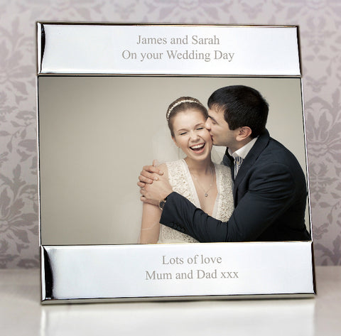 Personalised Silver Square 6x4 Photo Frame