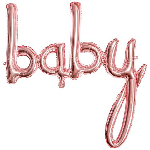 Rose Gold Baby Phrase Foil Balloon