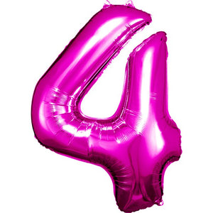 Pink Number 4 Balloon