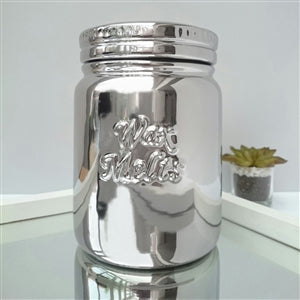 Ceramic Wax Melts Storage Jar - Silver