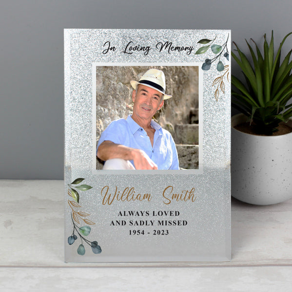 Personalised In Loving Memory 4x4 Glitter Frame