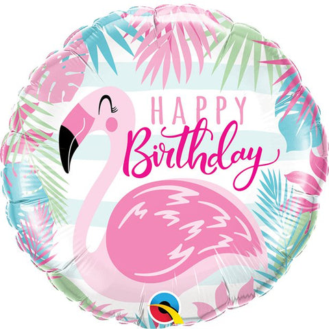 Happy Birthday Pink Flamingo Foil Balloon