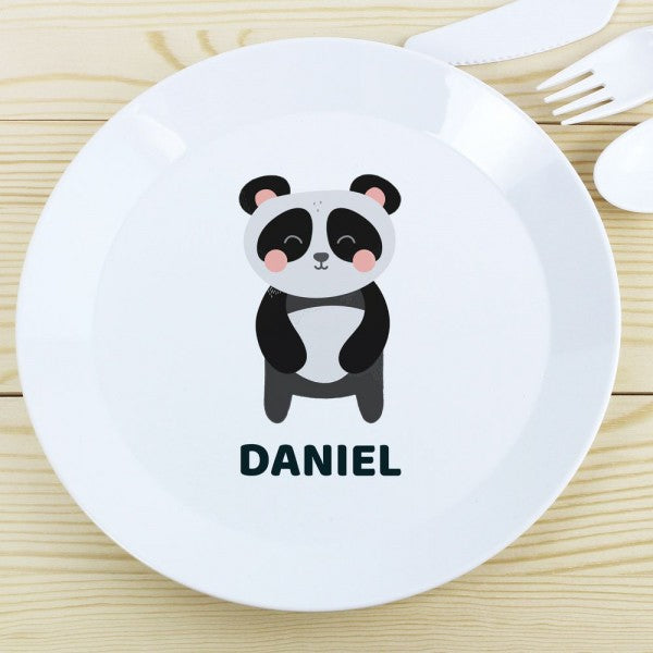 Personalised Panda Plastic Plate