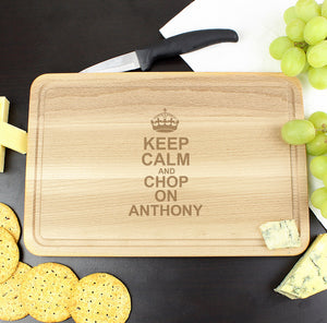 Personalised Keep Calm & Chop On Large Chopping Board