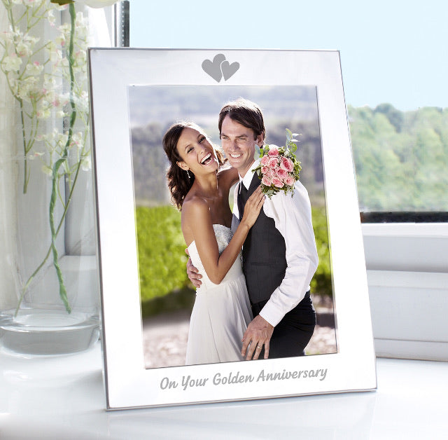 Silver 5x7 Golden Anniversary Photo Frame