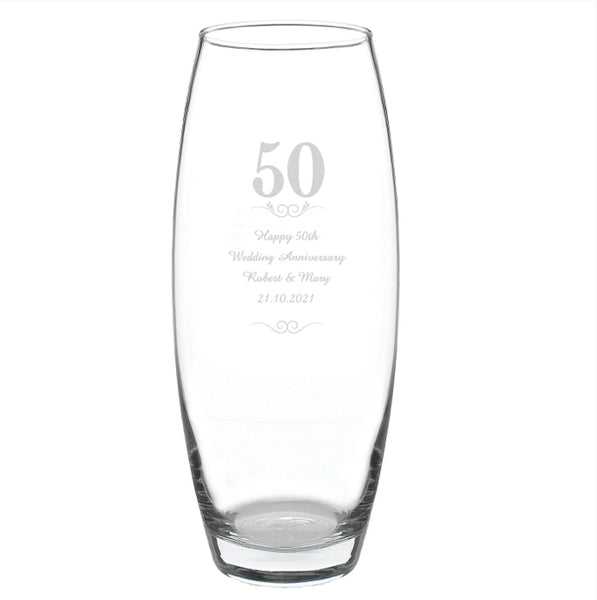 Personalised 50 Years Bullet Vase