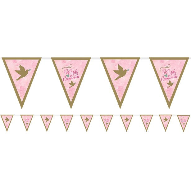 Pink 1st Communion Pennant Bunting