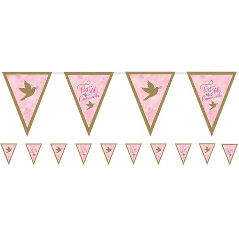 Pink 1st Communion Pennant Bunting