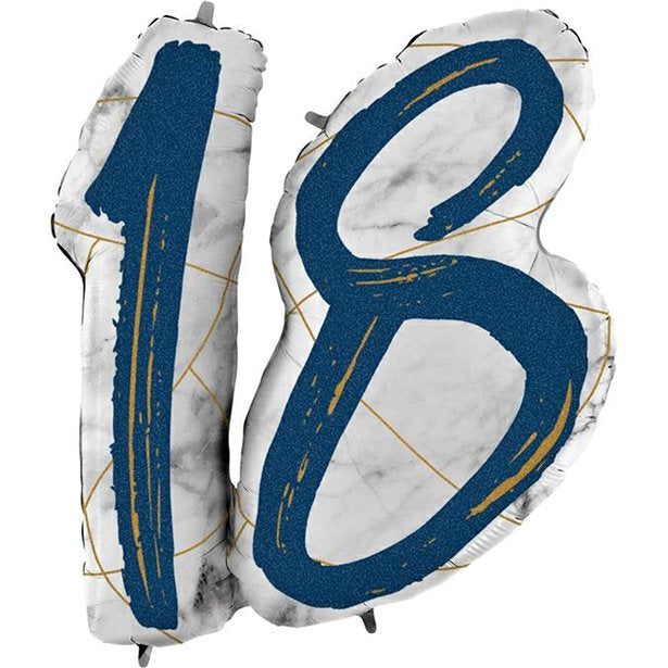 18th Birthday Navy Marble Effect Balloon