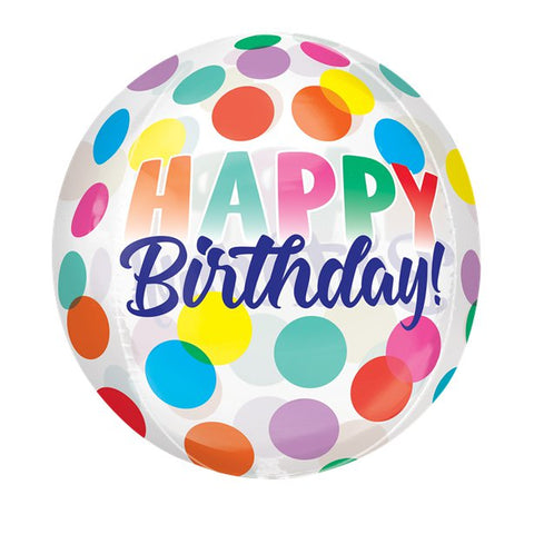 Happy Birthday Big Dots Orbz Balloon